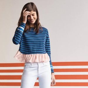 [Anthropologie] Ruffled Rugby pullover